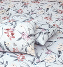 2 Pillow Cotton king Fitted Bed Sheet - White drizzle