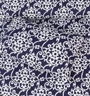 4 Pillow Digital Cotton Satin Bed Sheet - Traditional motives blues