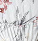 2 Pillow Cotton king Fitted Bed Sheet - White drizzle