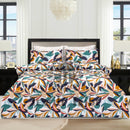 4 Pillow Digital Cotton Bed Sheet - leaf brows