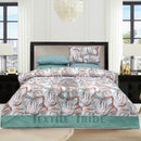 4 Pillow Digital Cotton Bed Sheet - Drizzle lines