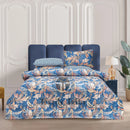 4 Pillow Digital Cotton Satin Bed Sheet - Spread feathers