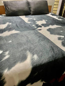 2 Pillow Cotton Satin King size Bed Sheet -Animal skin.