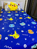 Cartoon Character Bed Sheet -Pikachu
