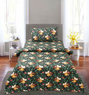 Single satin Bed Sheet With 1 Pillow - Butterflies