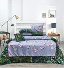 4 Pillow Cotton Satin Bed Sheet - Organza Boader