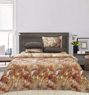 4 Pillow Cotton Satin Bed Sheet - Brown Grass