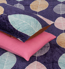 5 Pcs Printed Quilted Supersoft Velvet Set - Bluish