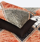 6 Pcs Printed Quilted Supersoft Velvet Set - Black & White Lines