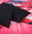 3 Pieces Single Cartoon Reversible Bed Spread Set - Miraculous