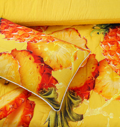 Quilted Reversible Bed Spread set - Yellow