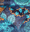 5pcs king size pure cotton reverse able comforter set. - Blue Ringo