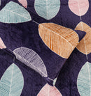 5 Pcs Printed Quilted Supersoft Velvet Set - Bluish