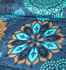 5pcs king size pure cotton reverse able comforter set. - Blue Ringo