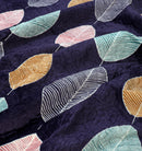 5 Pcs Printed Quilted Supersoft Velvet Set - Bluish