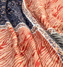 6 Pcs Printed Quilted Supersoft Velvet Set - Black & White Lines