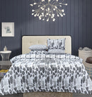 4 Pillow Digital Cotton Satin Bed Sheet - Grey falls