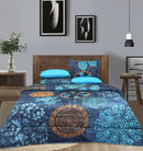 5pcs king size pure cotton reverse able comforter set. - Blue Ringo
