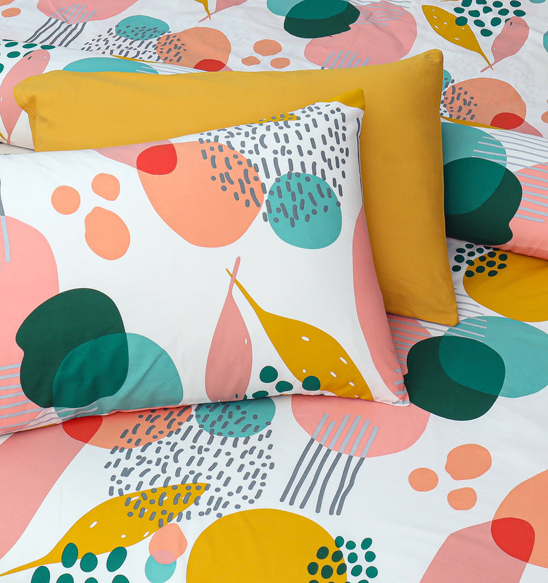 4 Pillow Digital Cotton Bed Sheet - Mustard ringoo