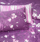4 Pillow Digital Cotton Bed Sheet - Purple lady glows
