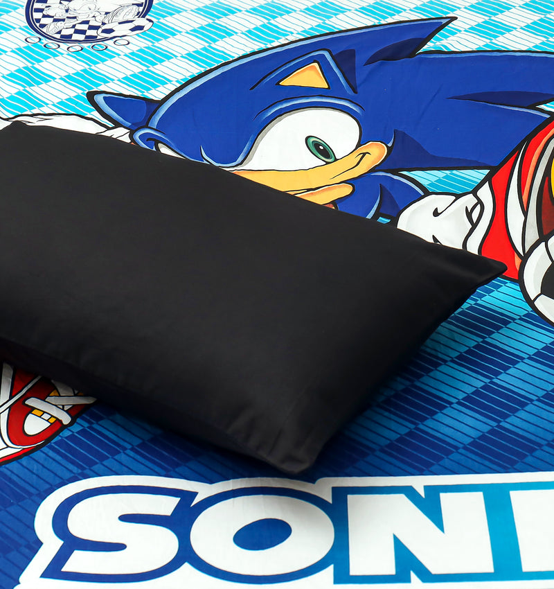 Cartoon Fitted Sheet - Sonic with football