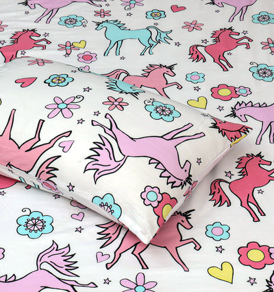 Cartoon Fitted Sheet - Unicorn Nursary