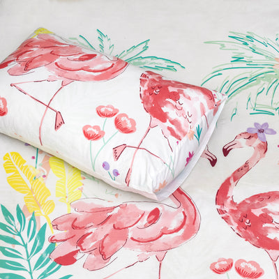 Cartoon Character Bed Sheet - Flamingo twin