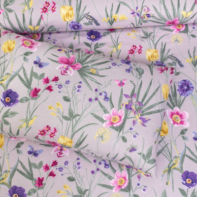 4 Pillow Digital Cotton Bed Sheet - Purply