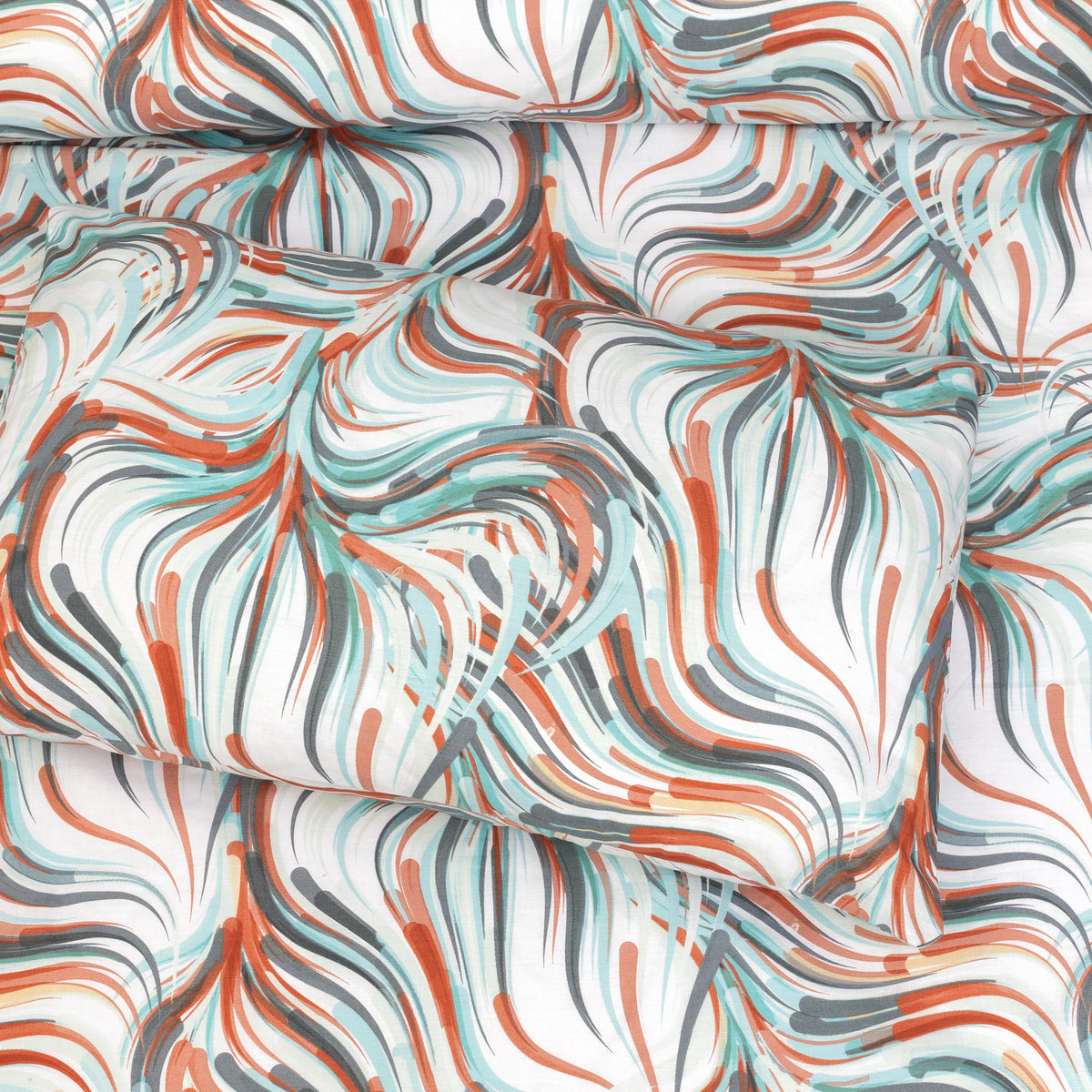 4 Pillow Digital Cotton Bed Sheet - Drizzle lines – TextileTribe