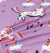 Cartoon Character Bed Sheet - Flying unicorn purple