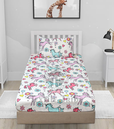 Cartoon Fitted Sheet - Unicorn Nursary