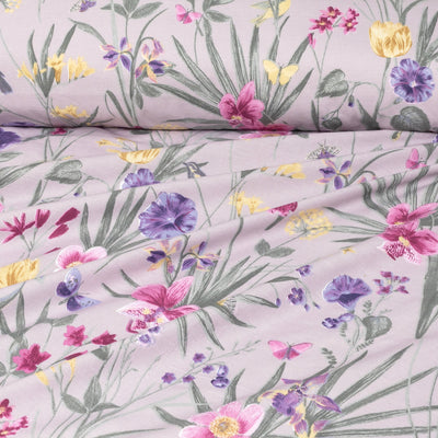 4 Pillow Digital Cotton Bed Sheet - Purply