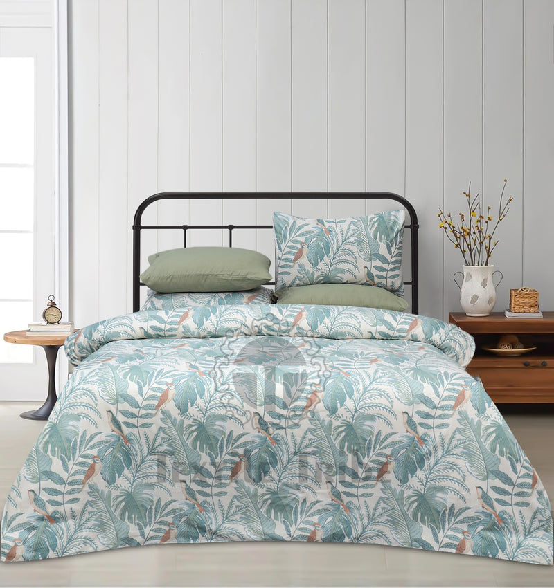 4 Pillow Digital Cotton Bed Sheet - Dove nest