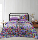 4 Pillow Digital Cotton Satin Bed Sheet - Purplooo