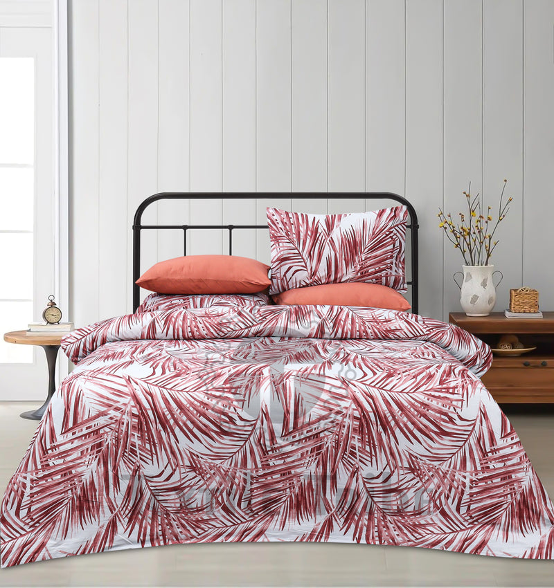 4 Pillow Digital Cotton Bed Sheet - Thick rust crains