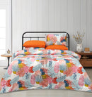 4 Pillow Digital Cotton Bed Sheet - Orange party