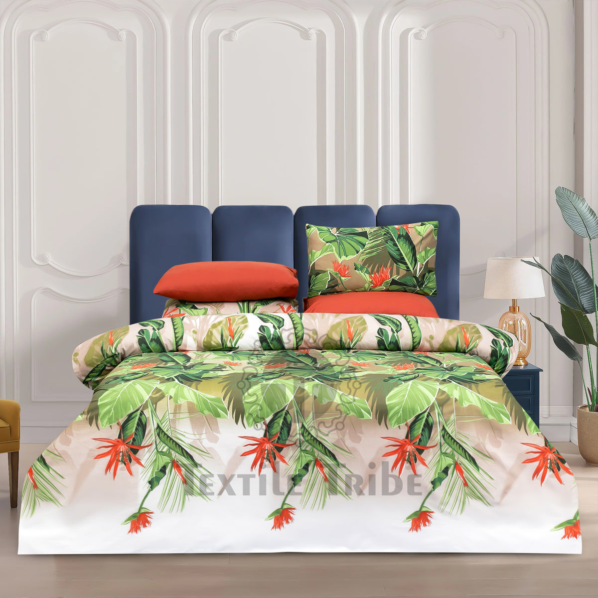 4 Pillow Digital Cotton Percale Bed Sheet - Fall in love. – TextileTribe