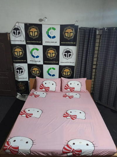 Cotton king Fitted Bed Sheet - Hello Kitty