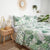 4 Pillow Digital Cotton Bed Sheet - Green leafs