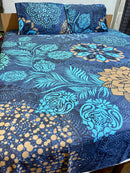 2 Pillow pure Cotton King size Bed Sheet -Bulkari