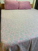 2 Pillow Pure Cotton King size Bed Sheet -Bhool bhulaya
