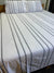 2 Pillow Pure Cotton King size Bed Sheet -White and grey stripes