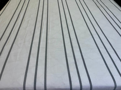 2 Pillow Pure Cotton King size Bed Sheet -White and grey stripes