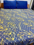 2 Pillow Pure Cotton King size Bed Sheet -Rinko