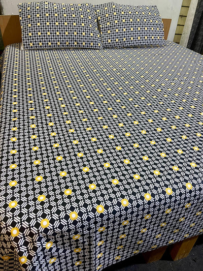 2 Pillow Pure Cotton King size Bed Sheet -Aroma starz