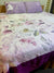 2 PillowCotton Satin King size Bed Sheet - Purple Snow