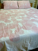 2 Pillow  Cotton Satin King size Bed Sheet -Pinkoli