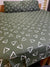 2 Pillow Pure Cotton King size Bed Sheet -Green triangles