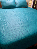 2 Pillow  Cotton Satin King size Bed Sheet -Glossy shine.