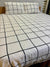 2 Pillow Pure Cotton King size Bed Sheet -Off white check